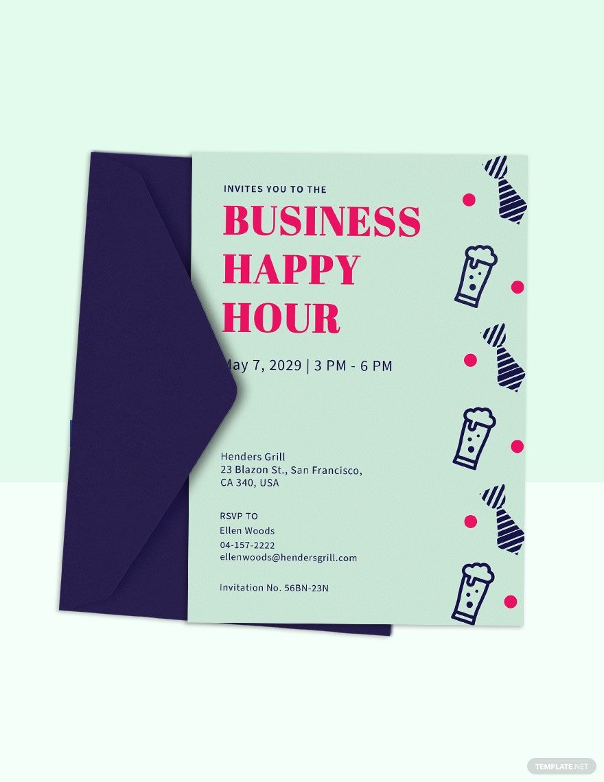 Business Happy Hour Party Invitation Template