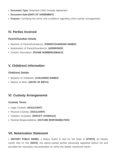 Free Notary Public For Child Custody Template to Edit Online