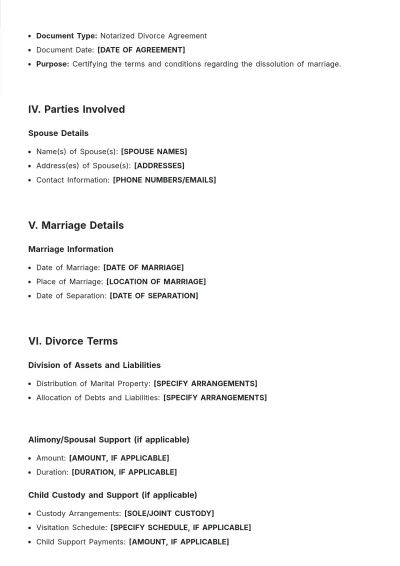 Free Notary Public For Divorce Template to Edit Online