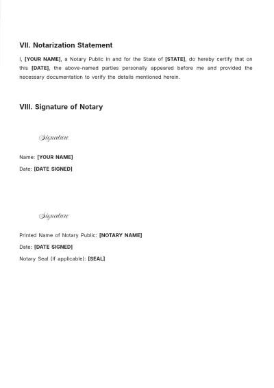 Free Notary Public For Divorce Template to Edit Online