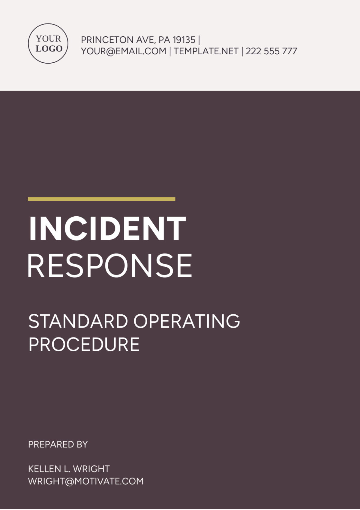 Incident Response SOP Template