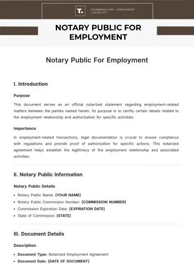 Free Notary Public For Employment Template to Edit Online