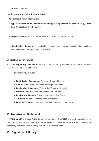 Free Notary Public For Immigration Template to Edit Online