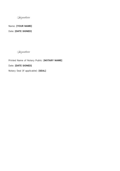 Free Notary Public For Immigration Template to Edit Online