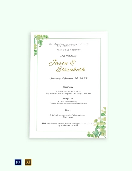 Free Fall Wedding Invitation Templates Word Doc Psd