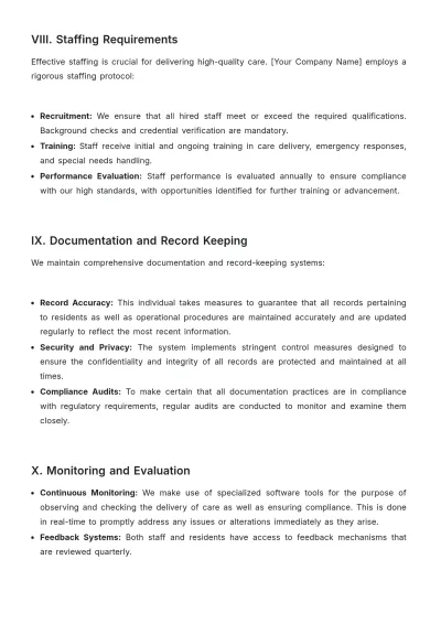 Free Nursing Home Accreditation Compliance Plan Template to Edit Online