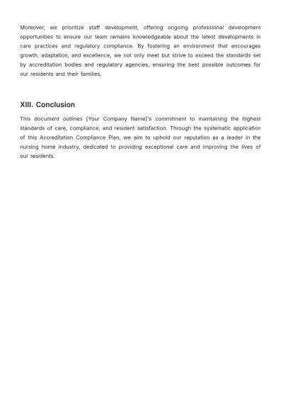 Free Nursing Home Accreditation Compliance Plan Template to Edit Online