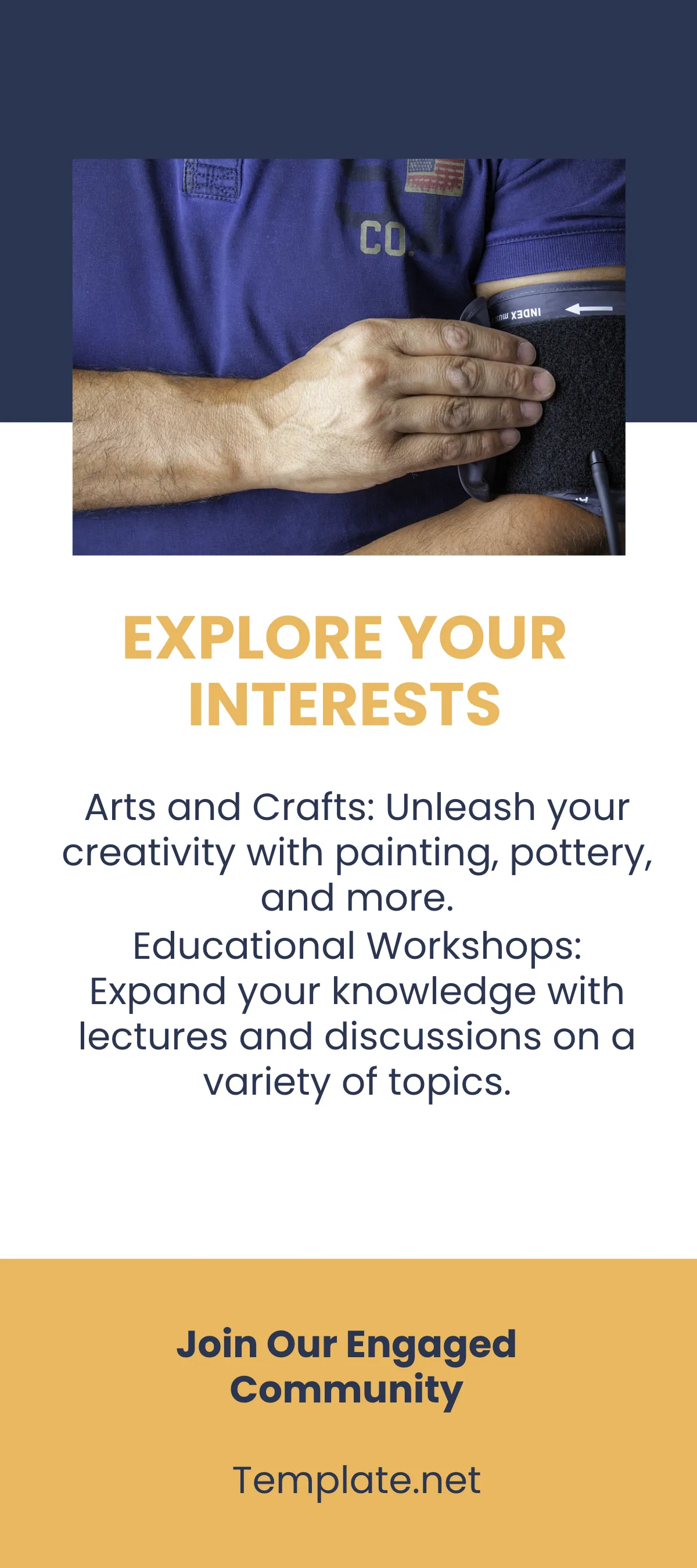 Free Community and Social Engagement Opportunities Rack Card Template to Edit Online