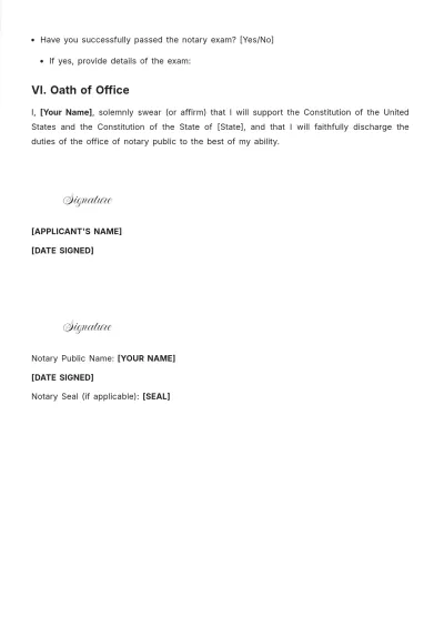 Free Initial Application For Notary Public Template to Edit Online