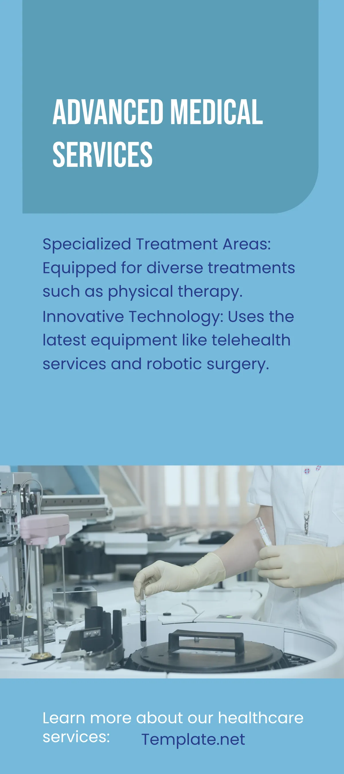 Free State-of-the-Art Medical Care Facilities Rack Card Template to Edit Online