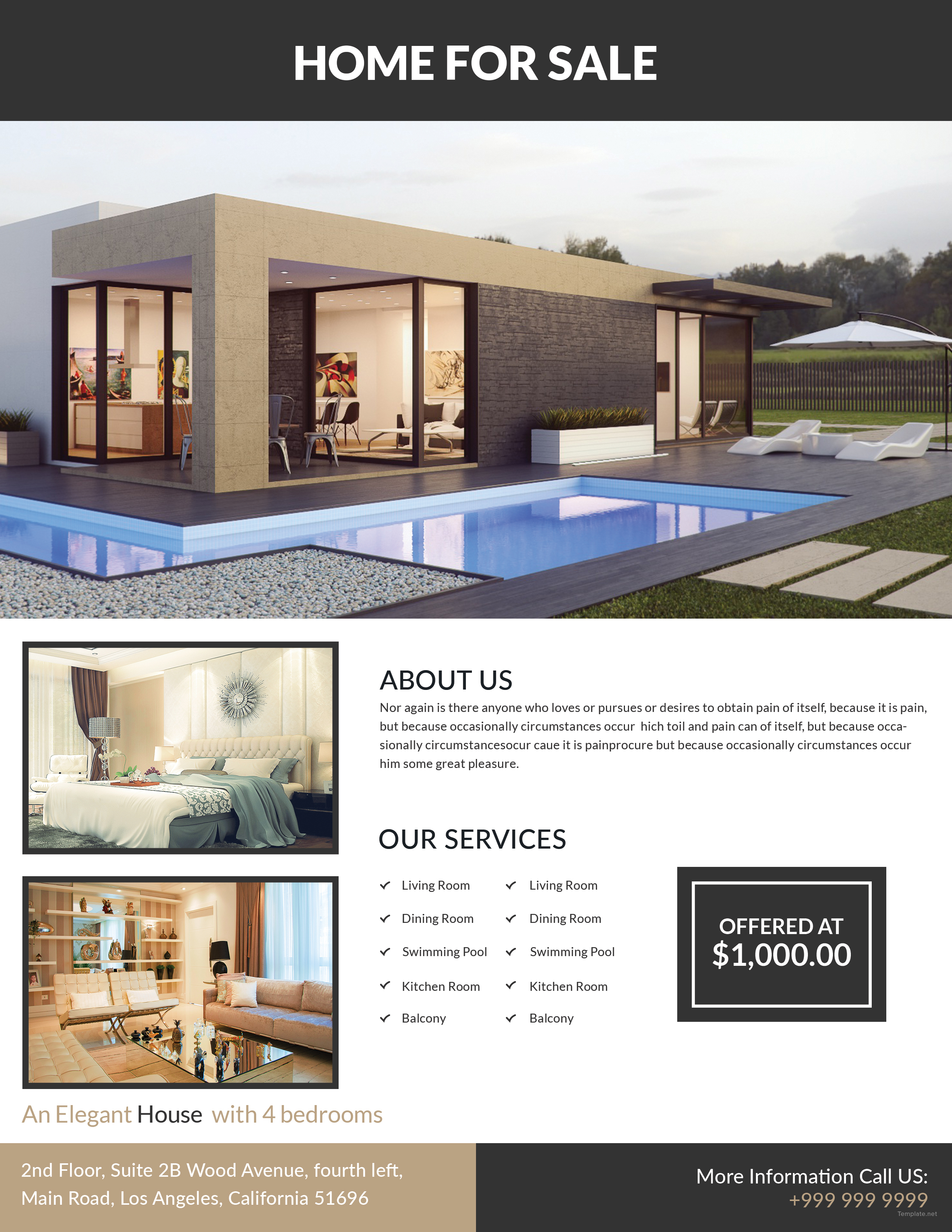 Real Estate Template Flyer in Adobe Photoshop, Illustrator, Microsoft ...