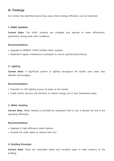 Free Nursing Home Energy Efficiency Review Template to Edit Online