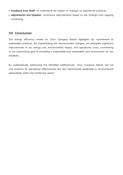 Free Nursing Home Energy Efficiency Review Template to Edit Online