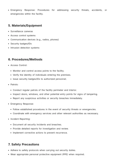 Free Facility Management SOP Template to Edit Online