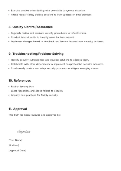 Free Facility Management SOP Template to Edit Online