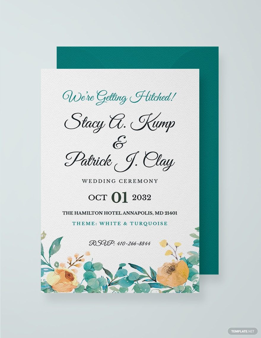 Wedding Ceremony Invitation Card Template in Word, Illustrator, PSD, Apple Pages, Publisher, Outlook