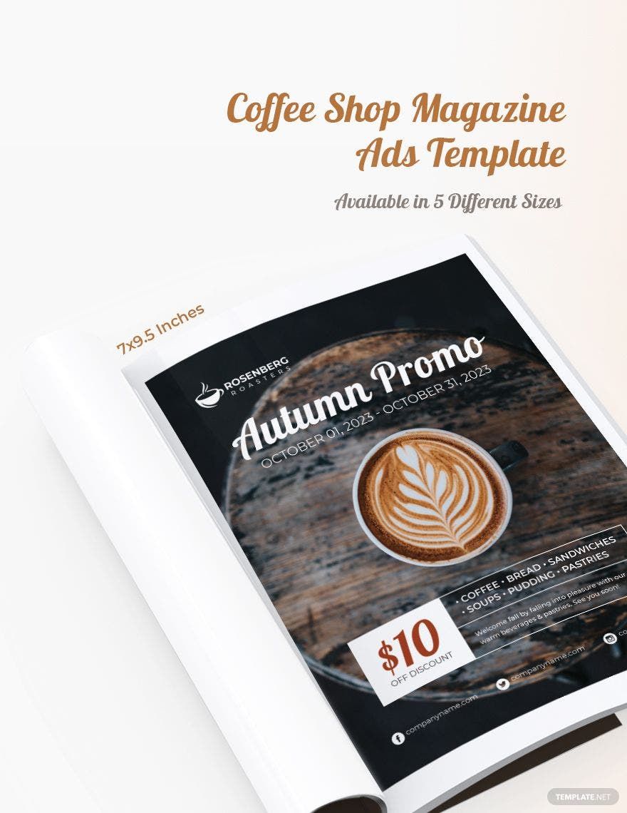 Coffee Shop Magazine Ads Template