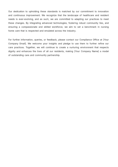 Free Nursing Home Resident Care Standards Compliance Guide Template to Edit Online
