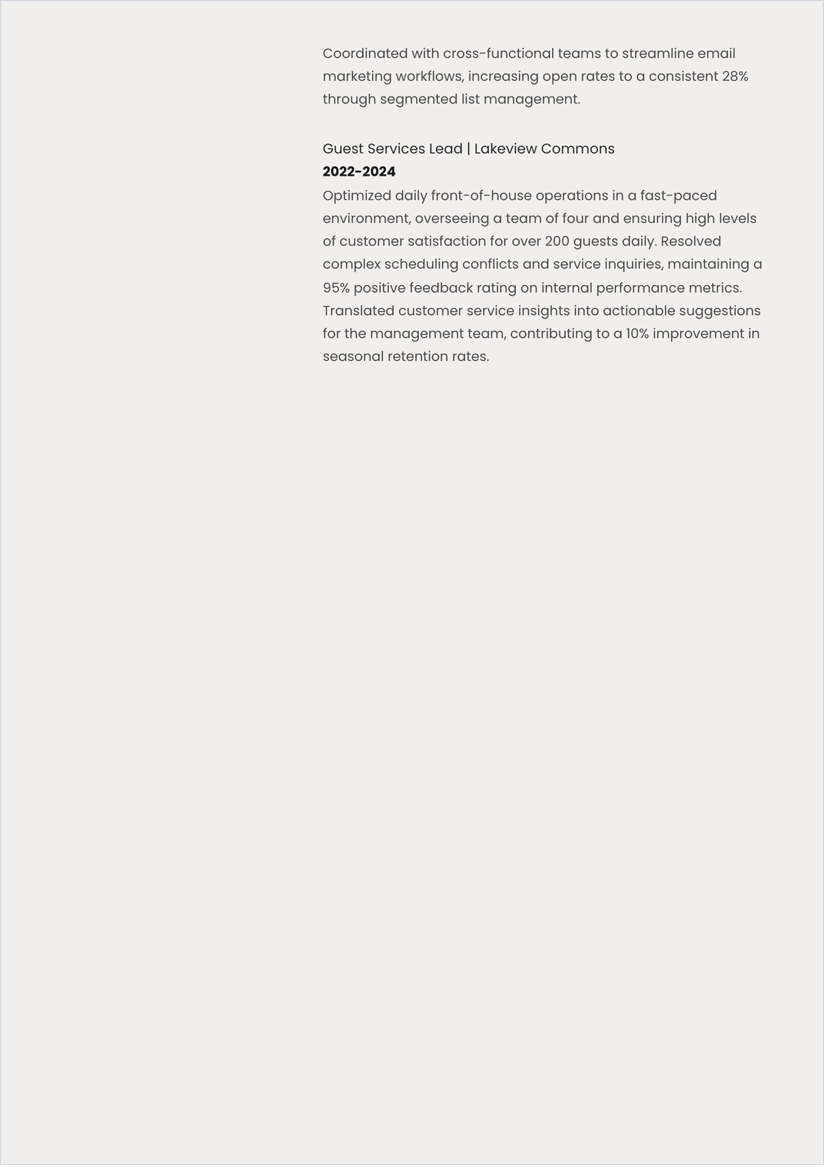Free Summary For Entry Level ATS Resume Template, AI Resume Builder