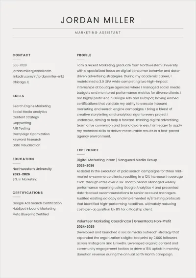 Free Summary For Entry Level ATS Resume Template, AI Resume Builder