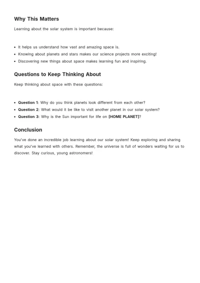 Free Elementary Summary for Kids Template to Edit Online