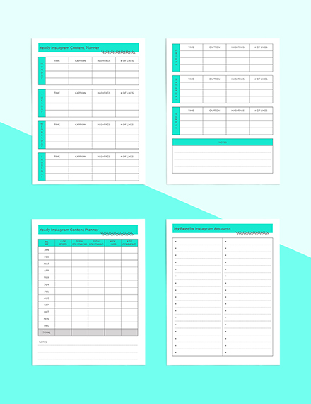 Instagram Planner Template Word Apple Pages Template net