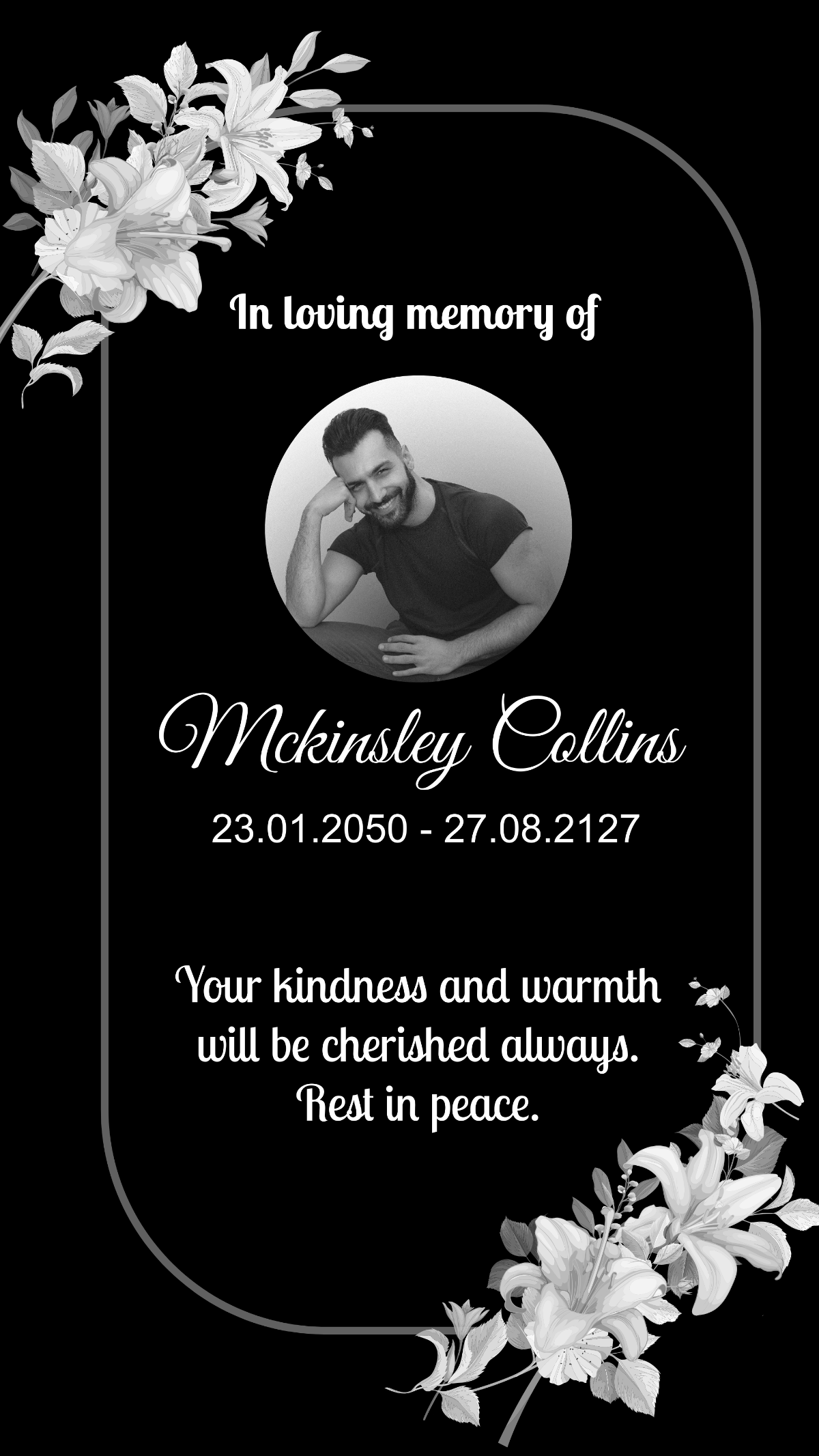 In Loving Memory Condolence Instagram Post