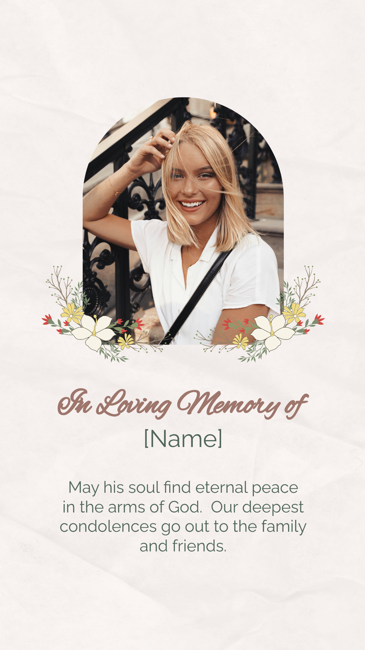 Rip Memorial Condolence Message Template - Edit Online & Download