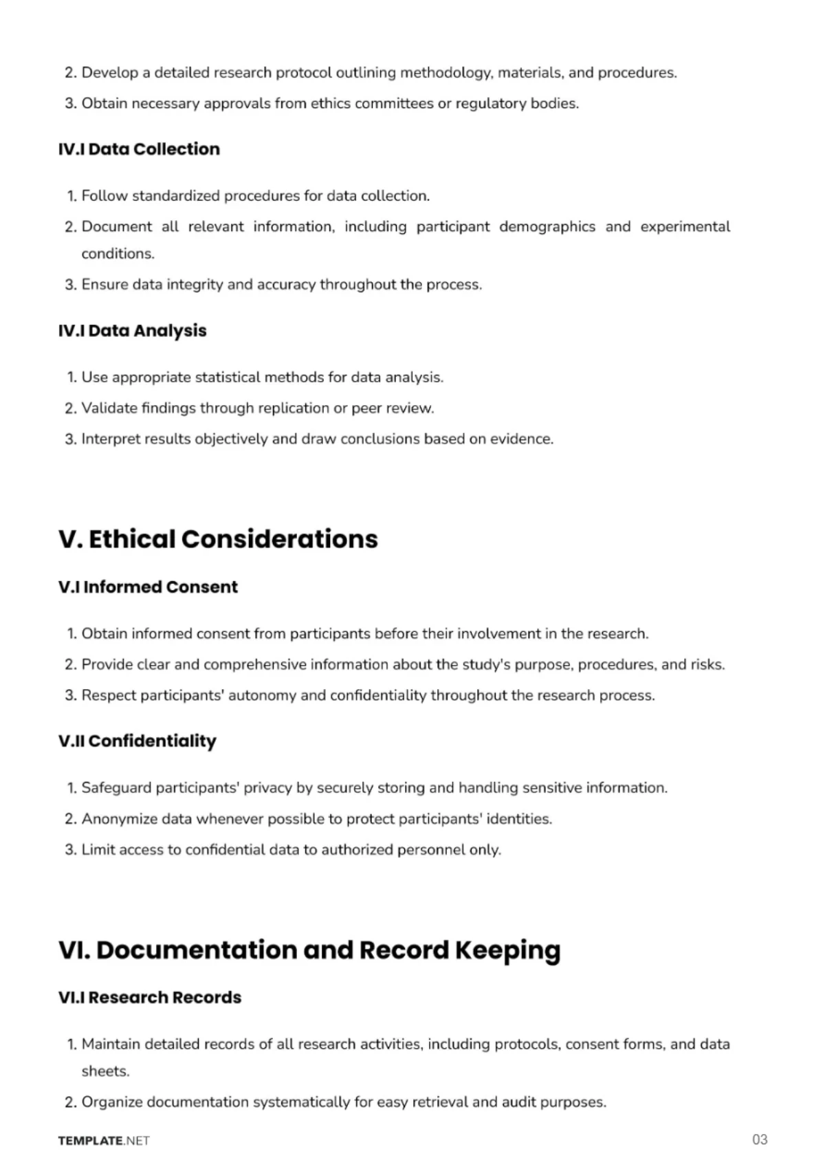 Free Research SOP Template to Edit Online