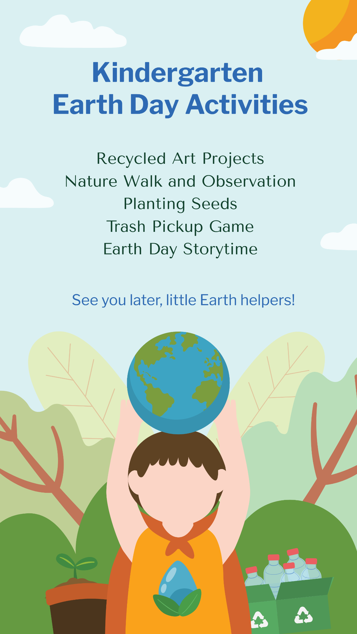 Kindergarten Earth Day Activities Template