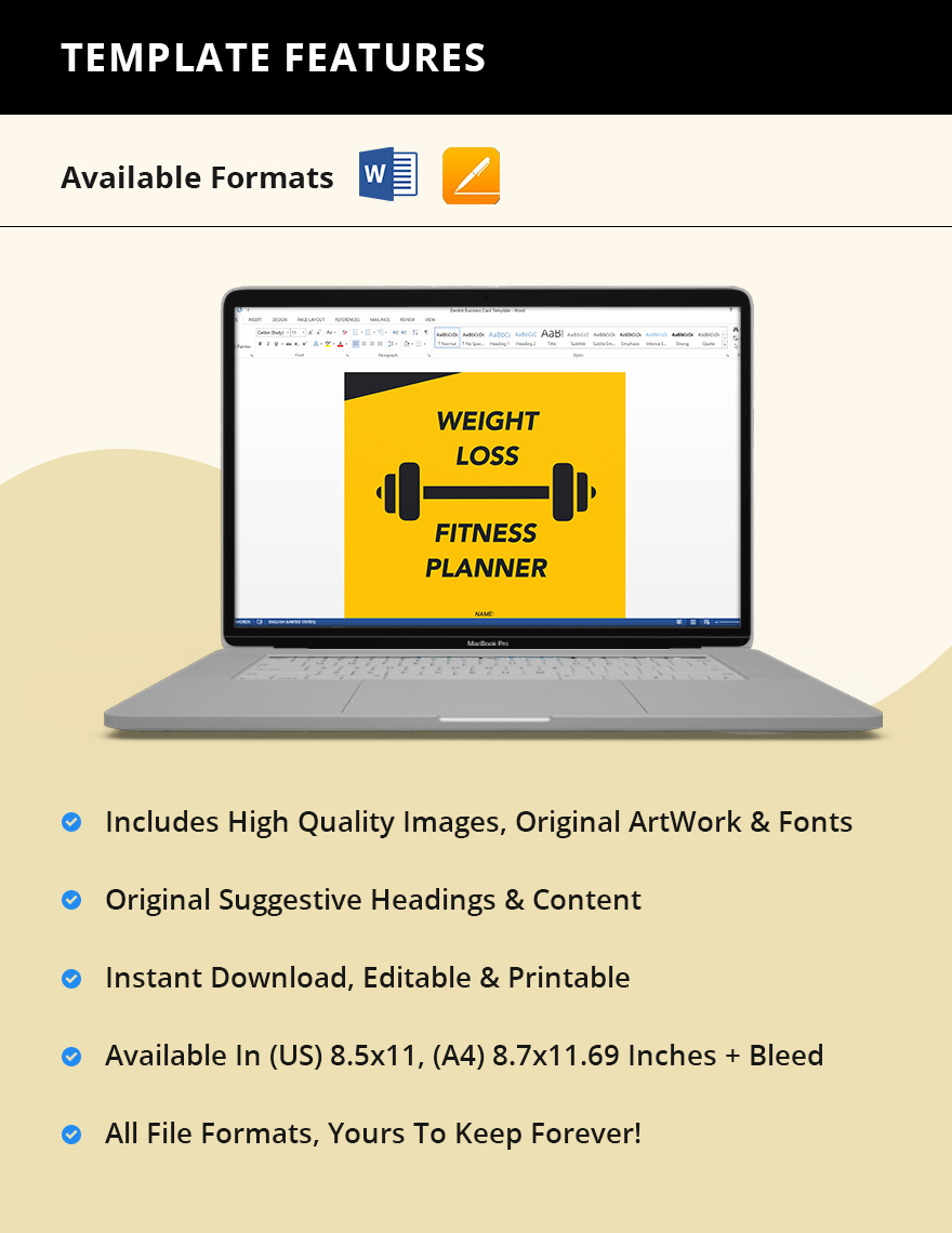 Weight Loss Fitness Planner Template