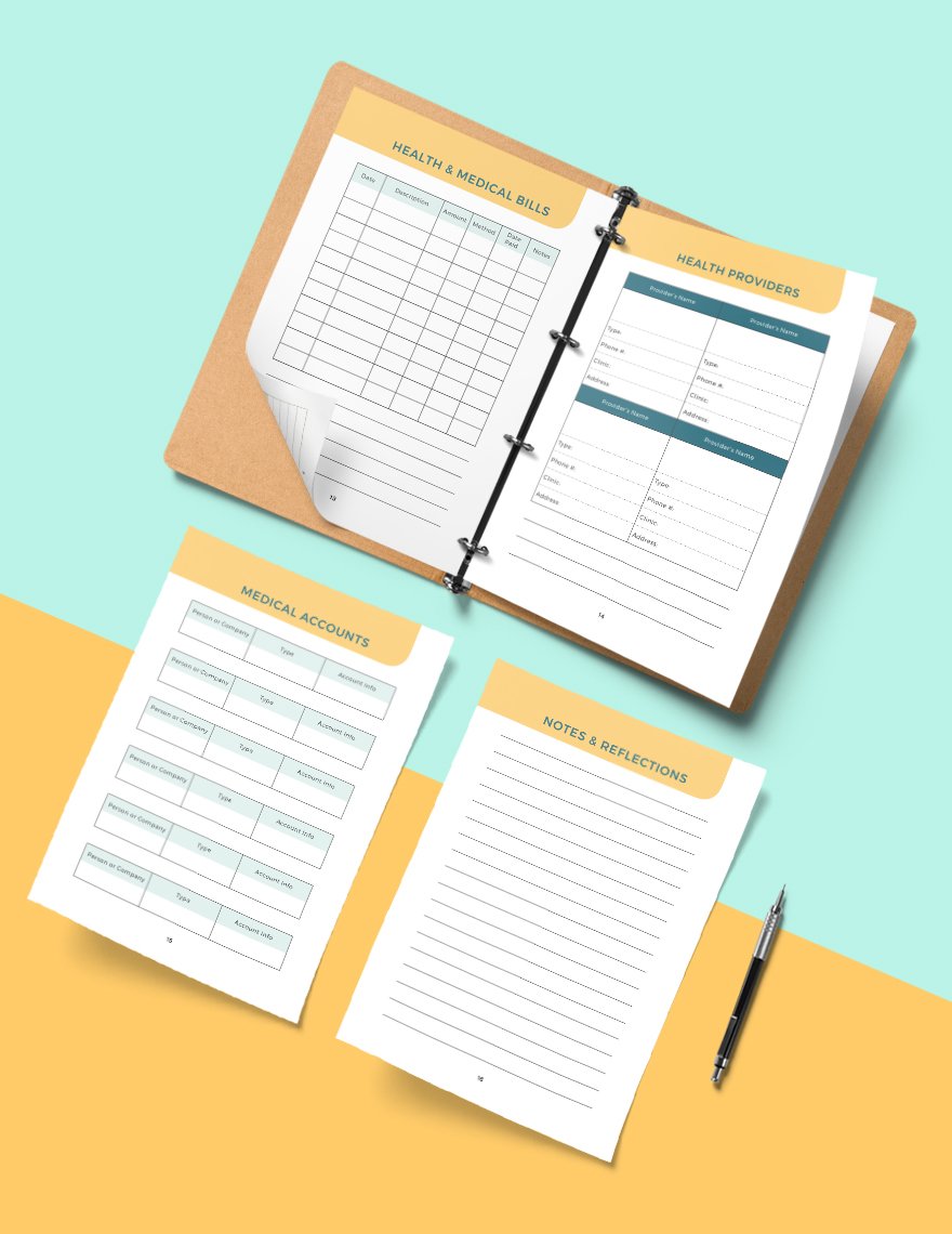 Health and Fitness Planner Template
