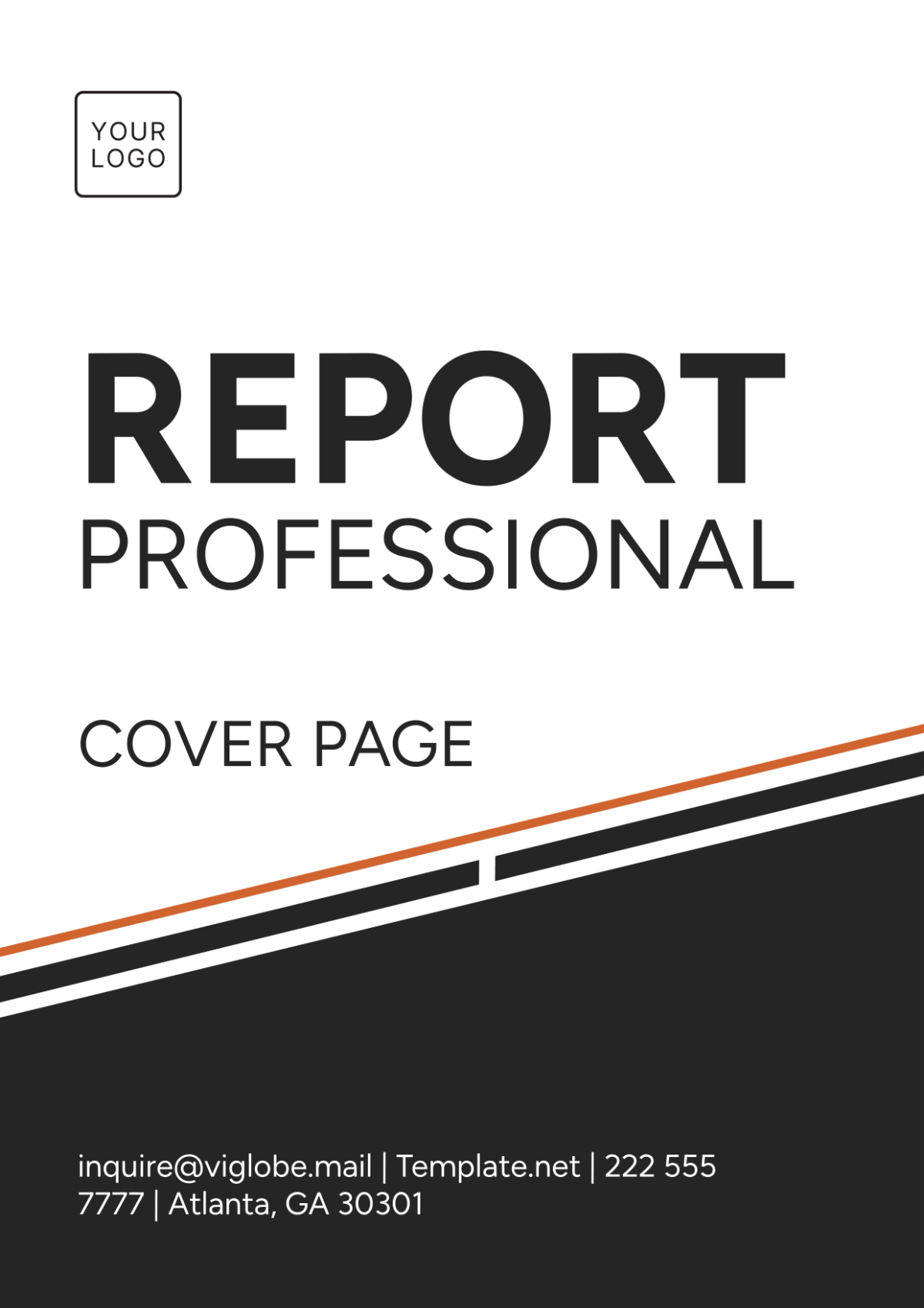 Report Professional Cover Page Template - Edit Online & Download