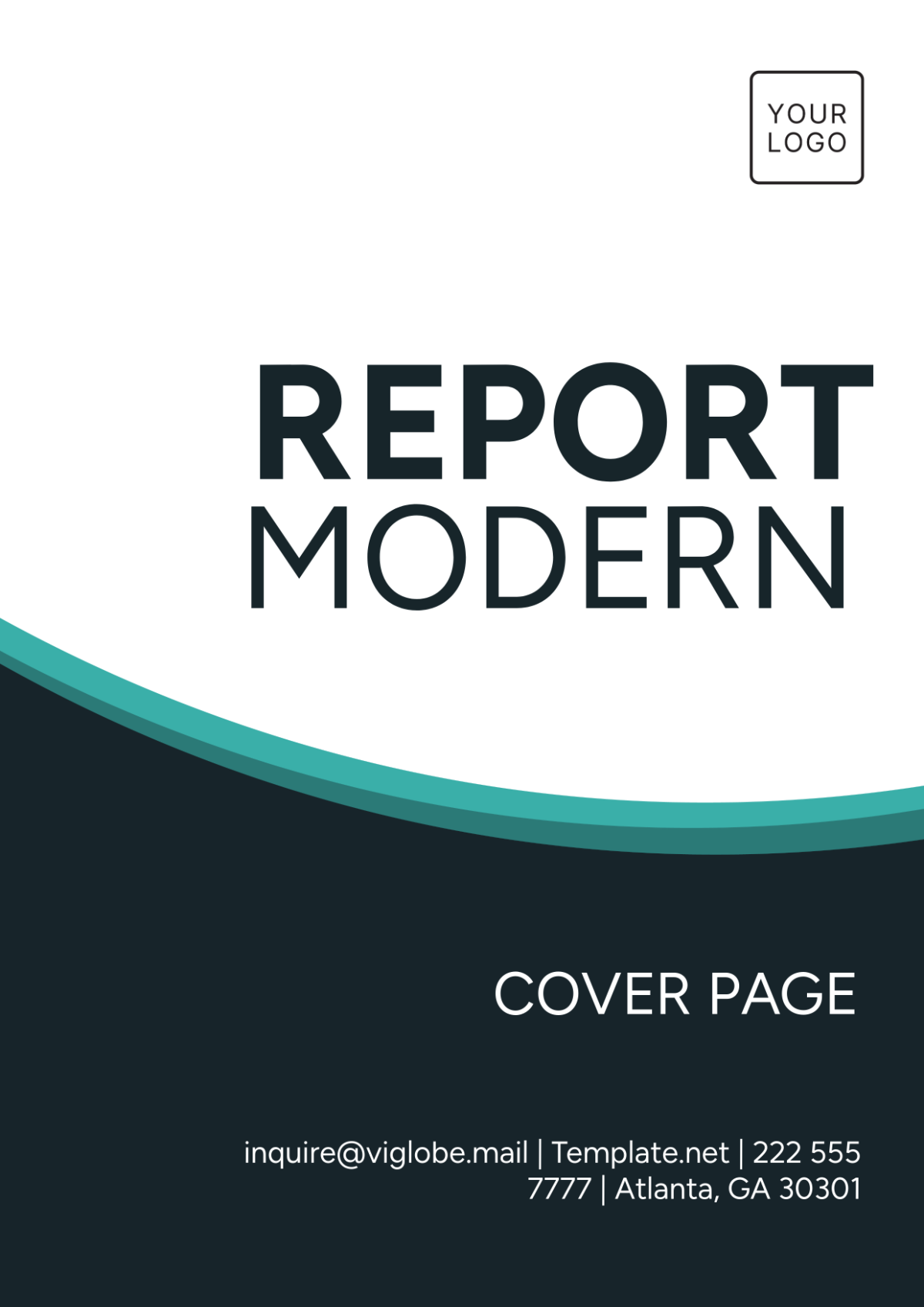 Report Modern Cover Page Template - Edit Online & Download