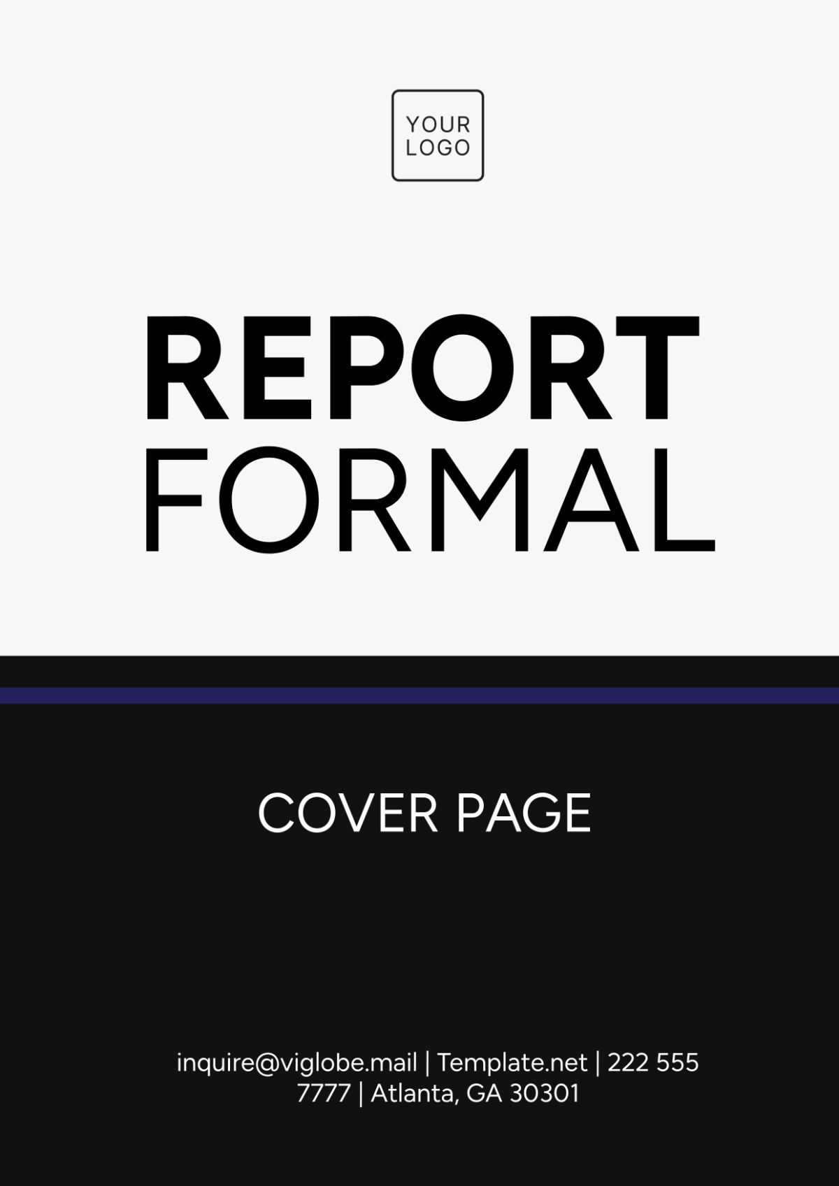 Report Formal Cover Page Template - Edit Online & Download