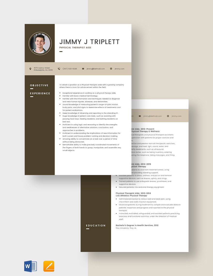 Physical Therapist Aide Resume