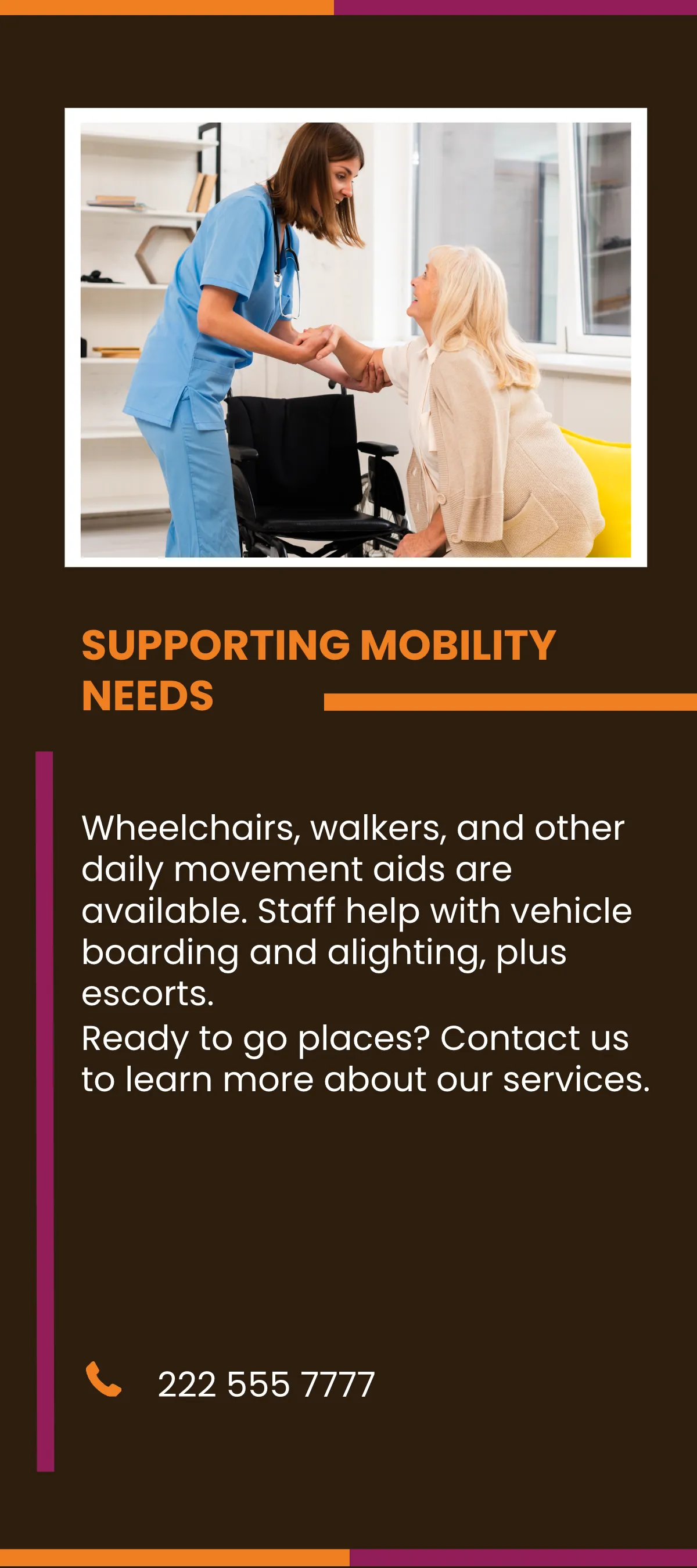 Free Transportation and Mobility Support Services Rack Card Template to Edit Online