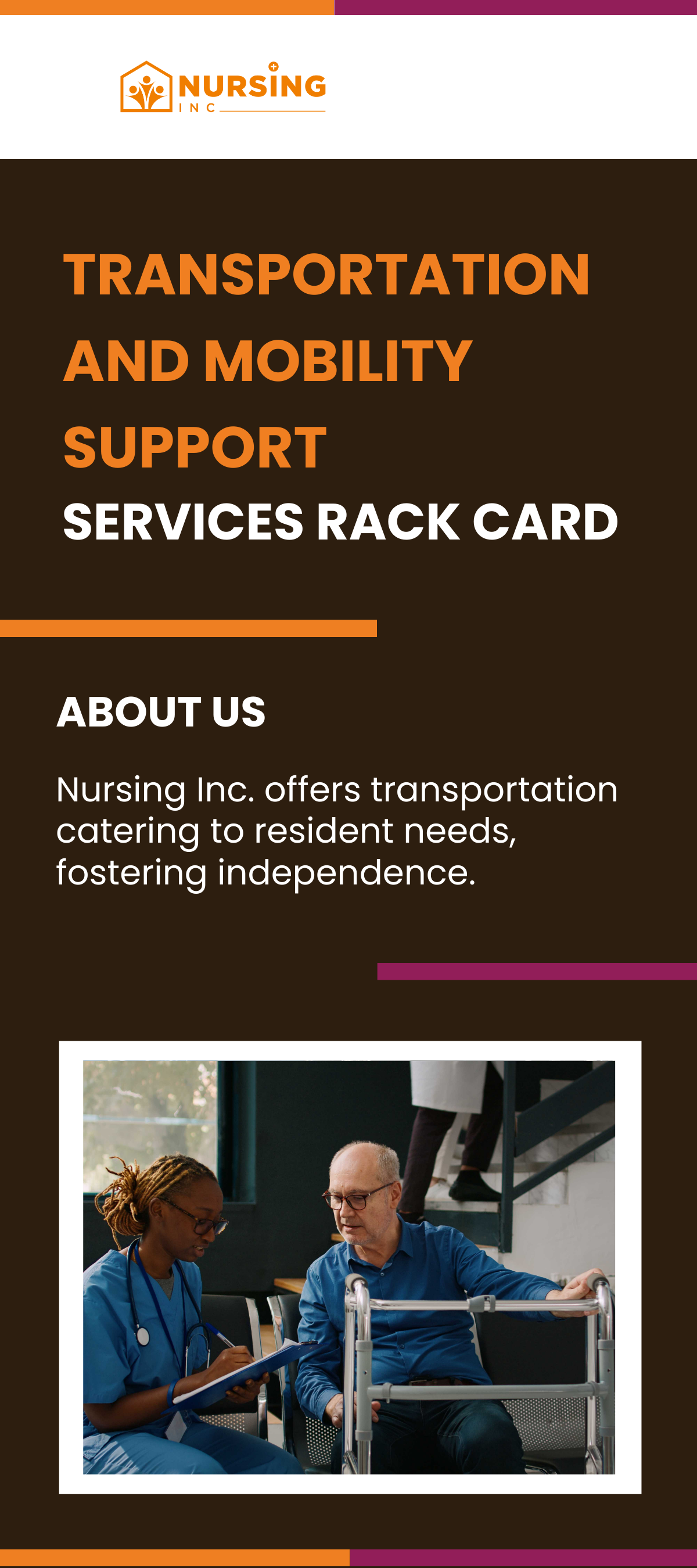 Transportation and Mobility Support Services Rack Card Template