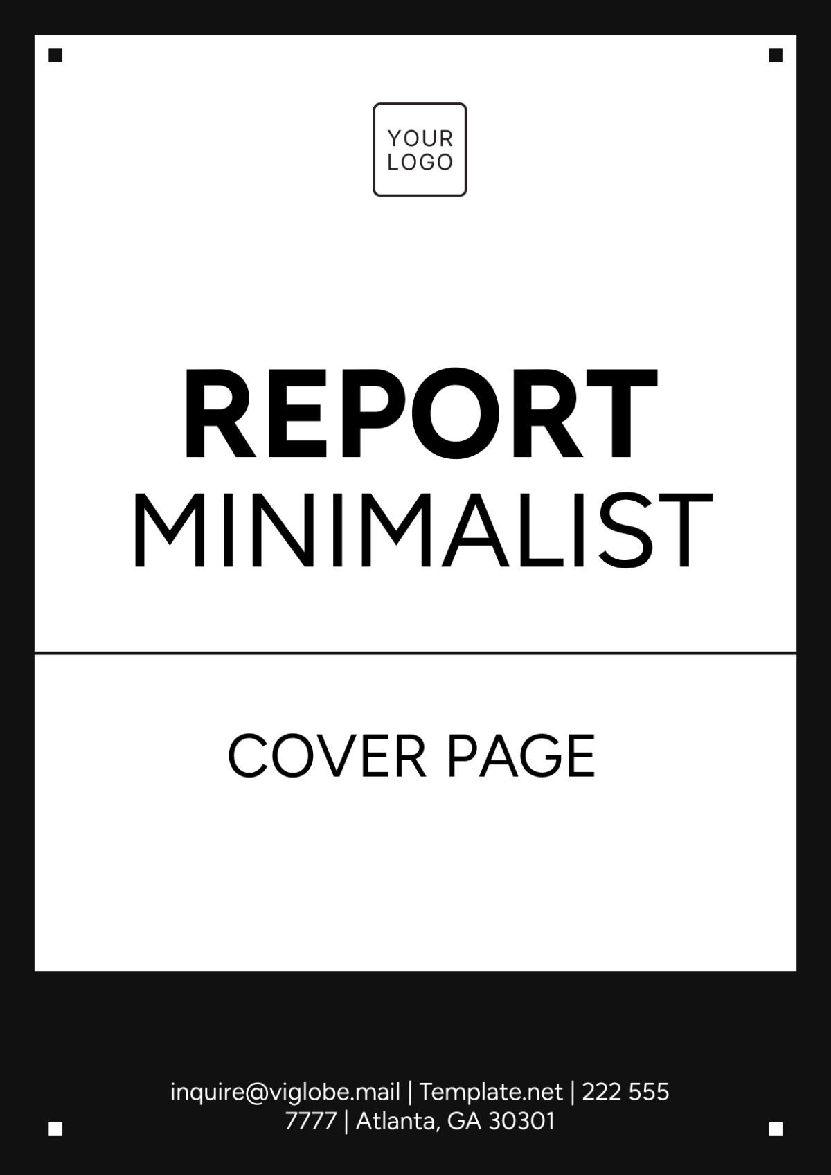 Report Minimalist Cover Page Template - Edit Online & Download