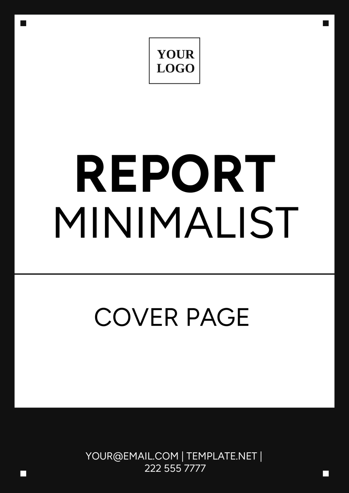 Report Minimalist Cover Page Template