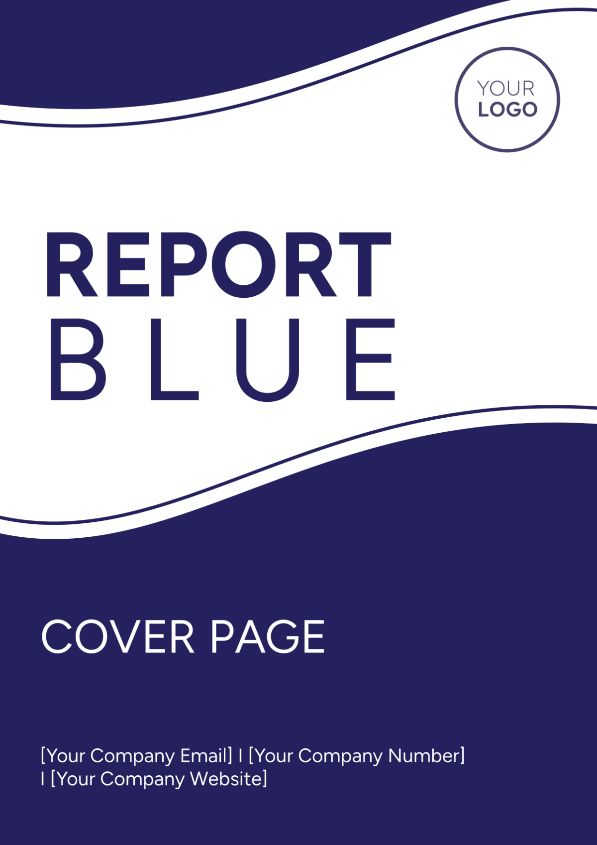 Report Blue Cover Page
