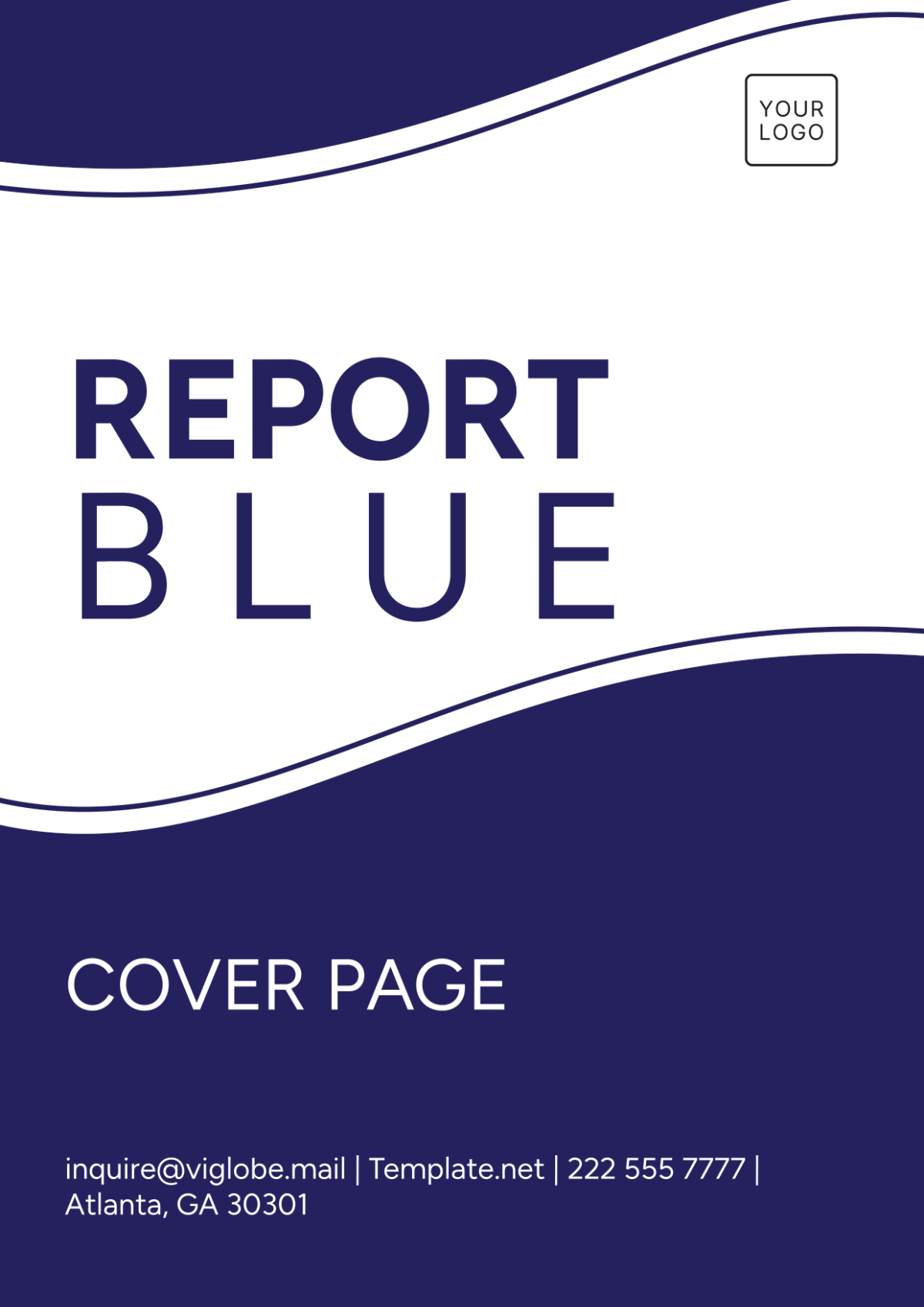 Free Report Blue Cover Page Template to Edit Online