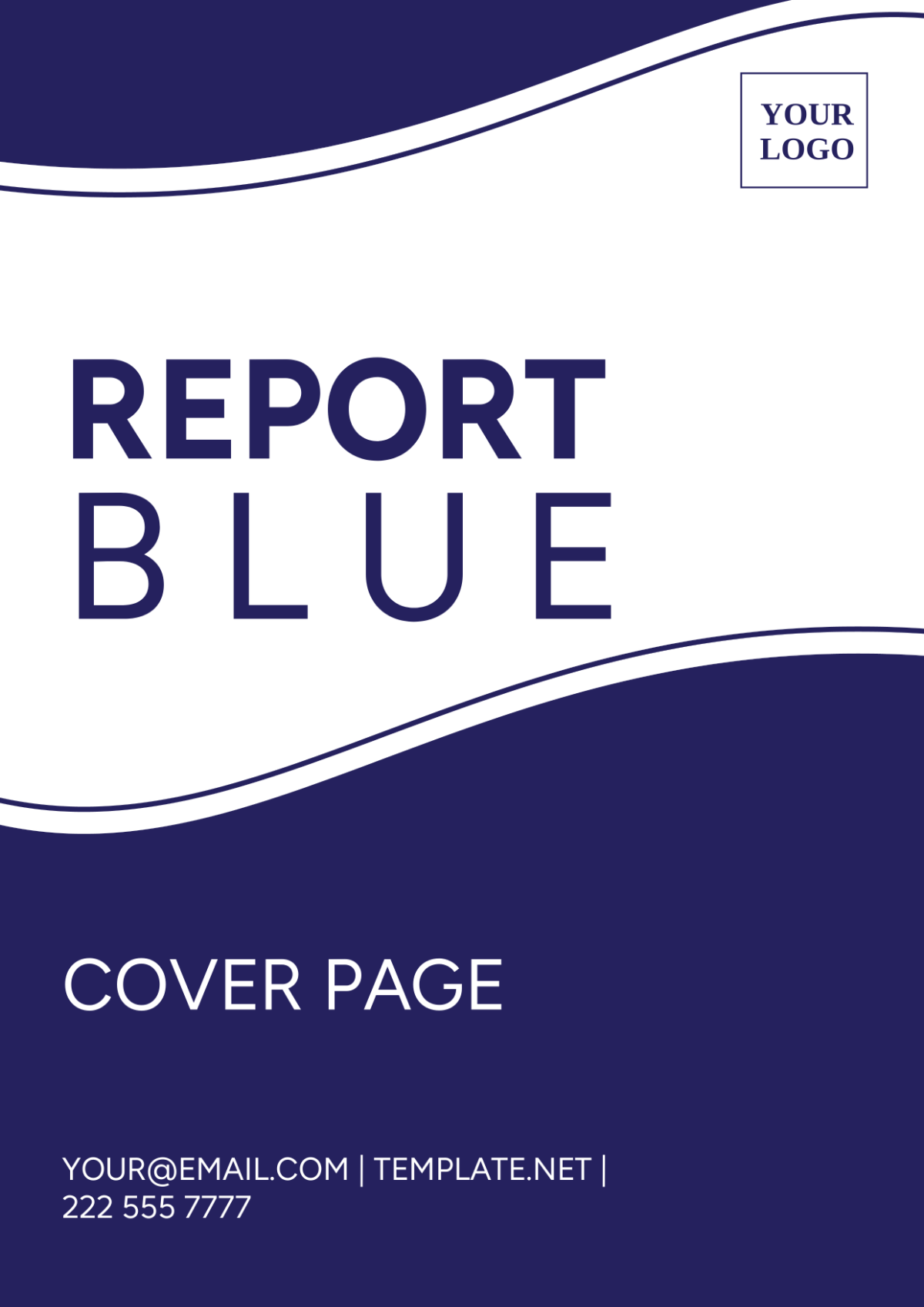 Report Blue Cover Page Template