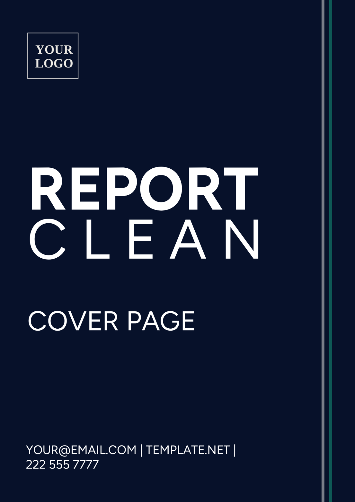 Report Clean Cover Page Template