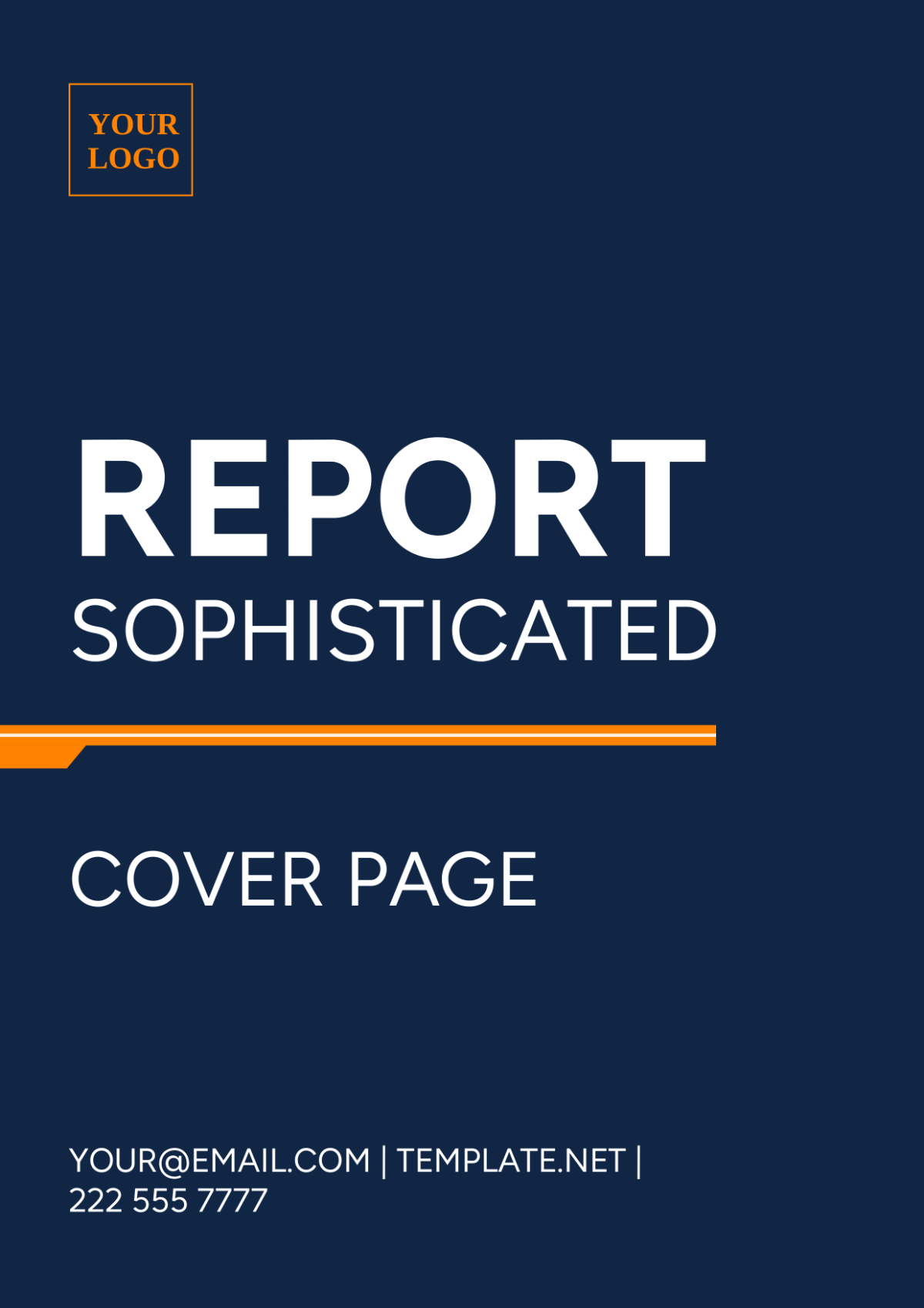 Report Sophisticated Cover Page Template