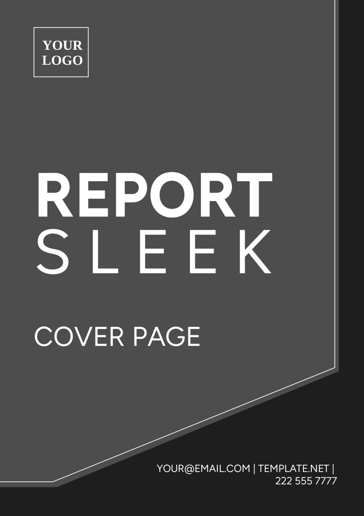 Report Sleek Cover Page Template
