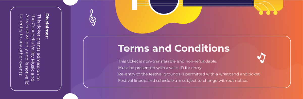 Free Coachella Music Festival Ticket Template to Edit Online