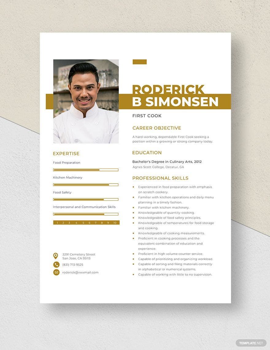 First Cook Resume