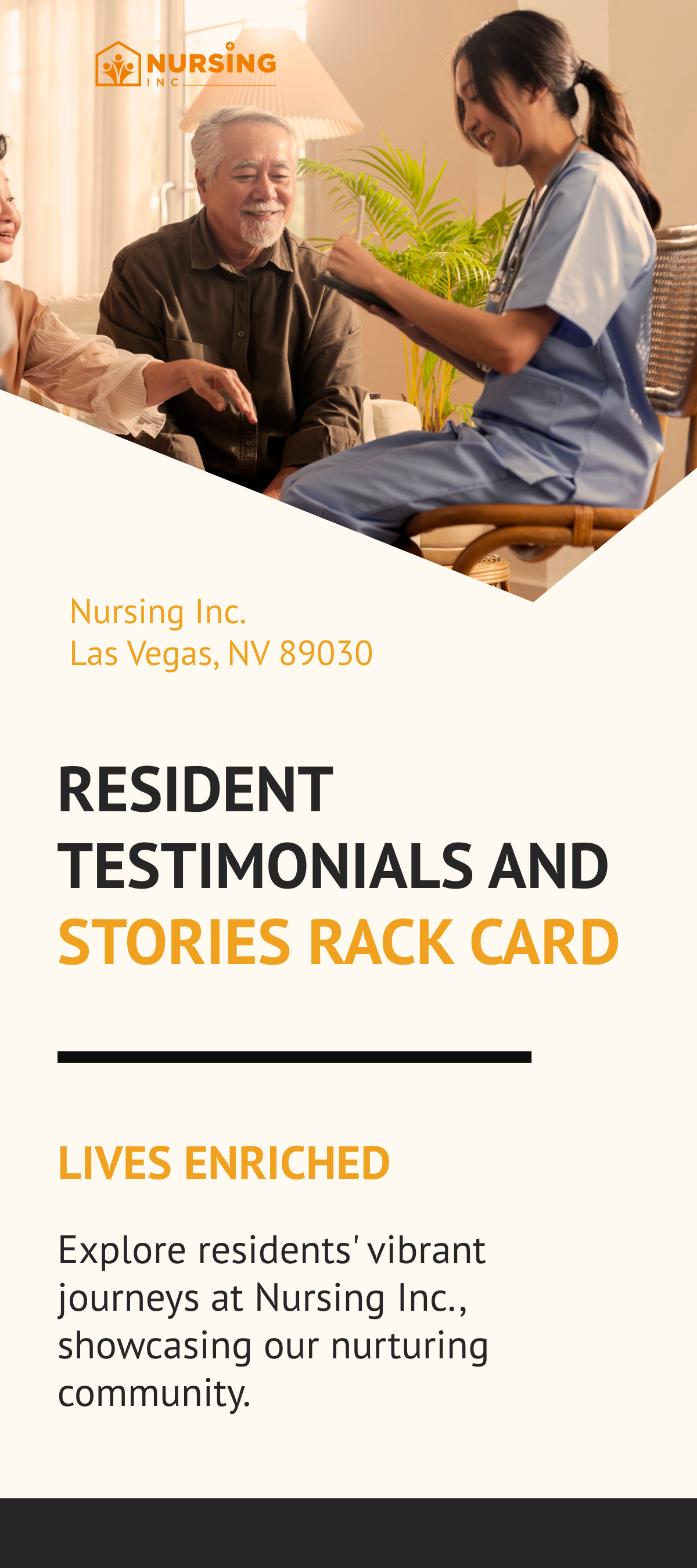 Resident Testimonials and Stories Rack Card