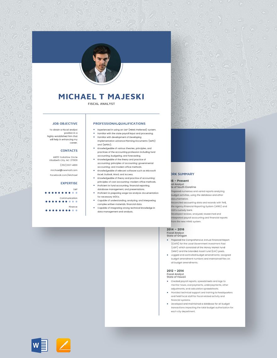Fiscal Analyst Resume